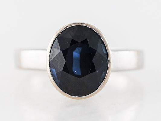 **RTV 1/9/19**Engagement Ring Modern 2.88 Oval Cut Sapphire in 18k White Gold