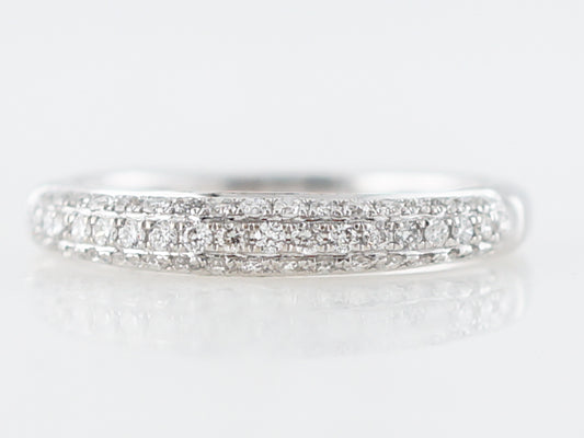 Wedding Band Modern .56 Round Brilliant Cut Diamonds in 14k White Gold