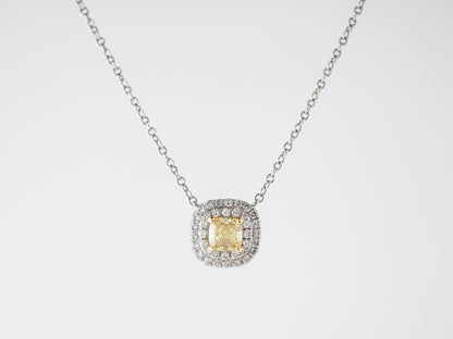 **RTV 1/9/19**Tiffany & Co. Necklace Modern .31 Princess Cut Yellow Diamond in 18k White Gold