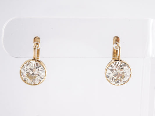 5 Carat Diamond Earrings in 18k Yellow Gold