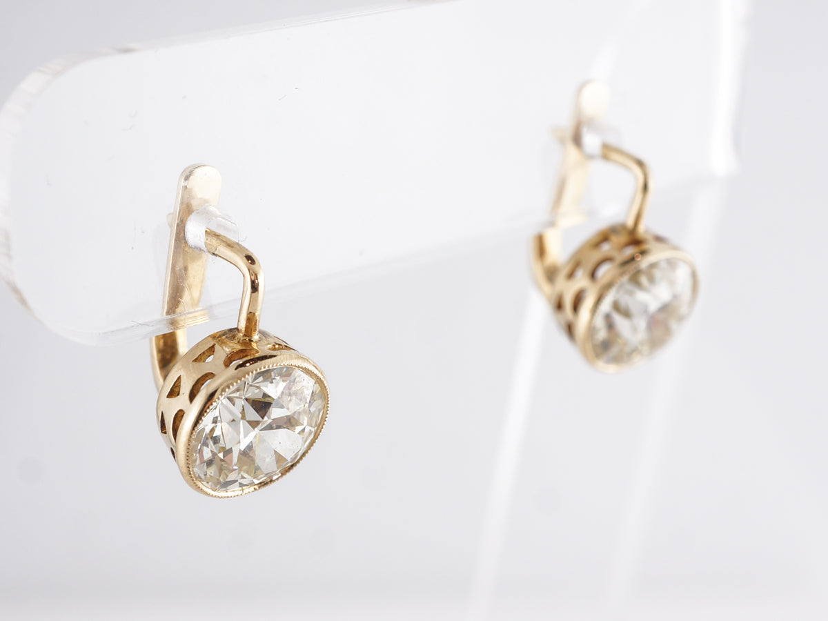 5 Carat Diamond Earrings in 18k Yellow Gold
