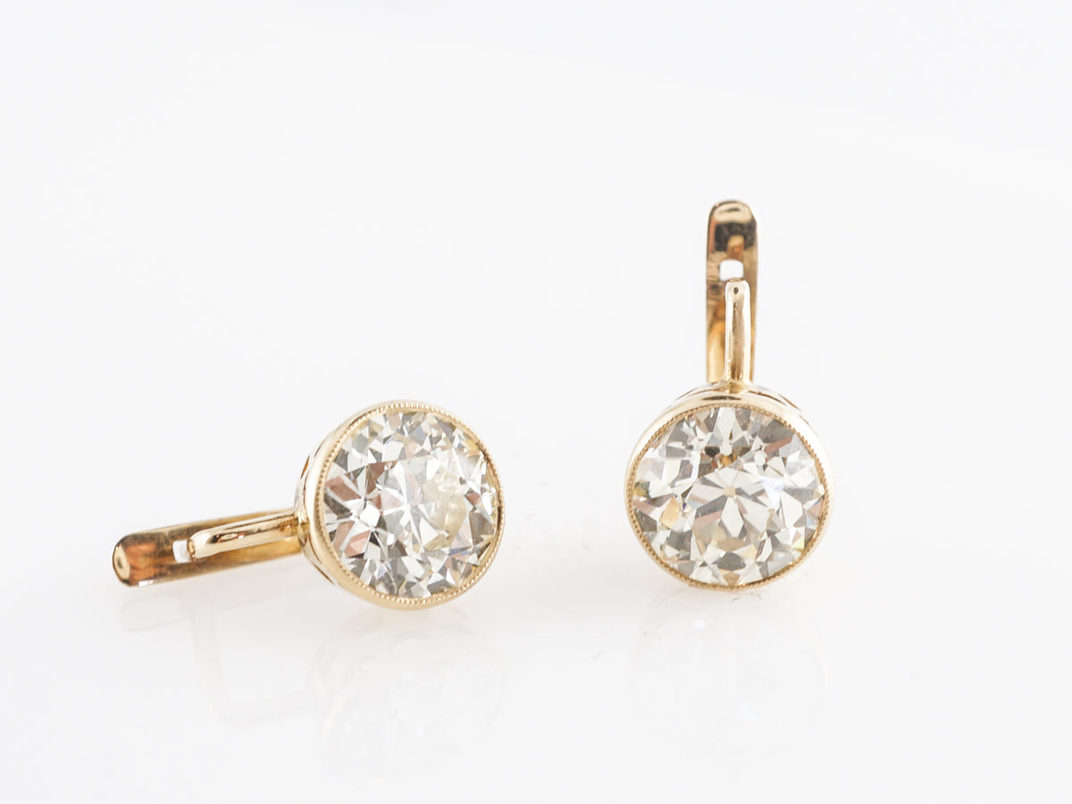 5 Carat Diamond Earrings in 18k Yellow Gold