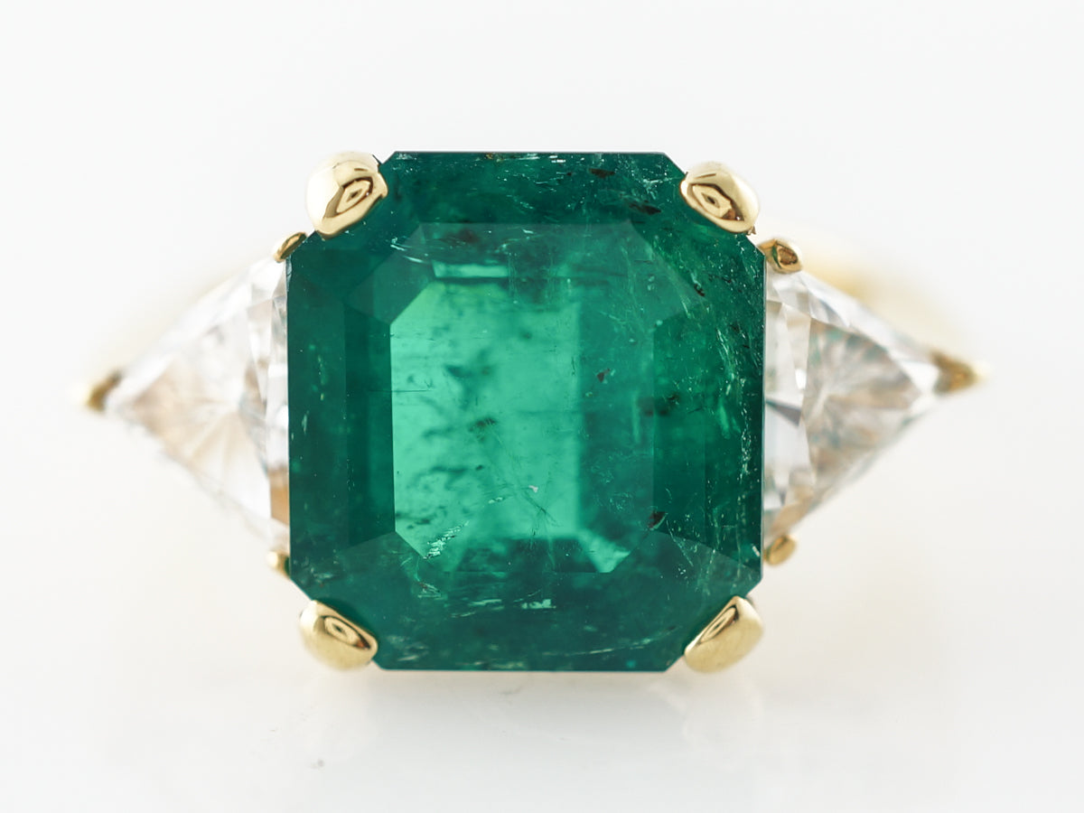 5 Carat Emerald Engagement Ring in Yellow Gold