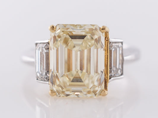 **RTV 9/4/19**Fancy Yellow Emerald Cut Diamond Engagement Ring 5 Carats