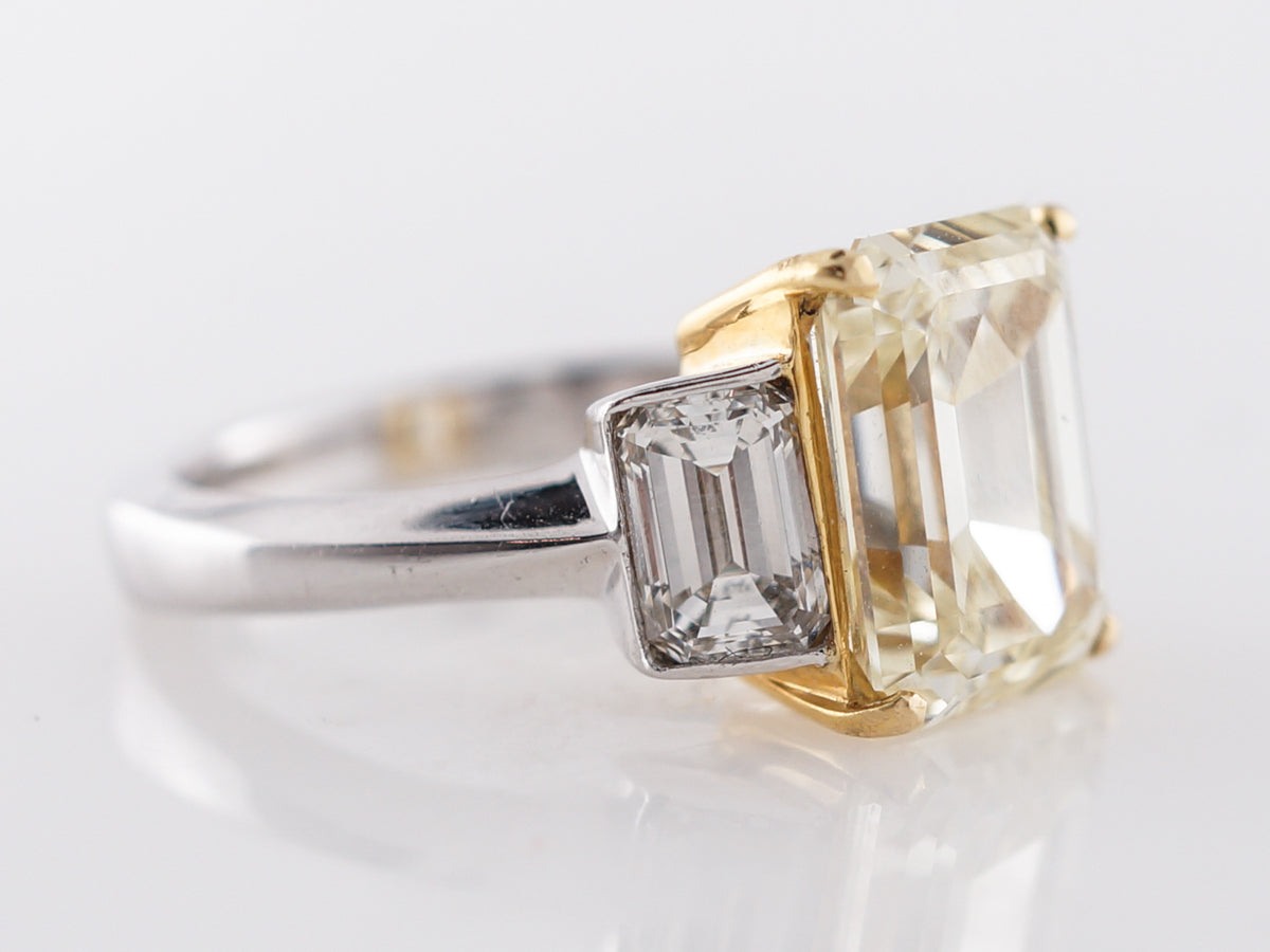 **RTV 9/4/19**Fancy Yellow Emerald Cut Diamond Engagement Ring 5 Carats