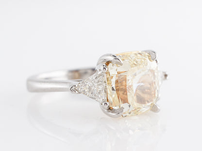 5.46 Fancy Yellow Diamond Engagement Ring in Platinum & 22k