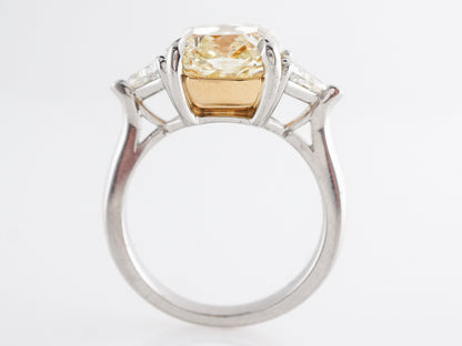 5.46 Fancy Yellow Diamond Engagement Ring in Platinum & 22k