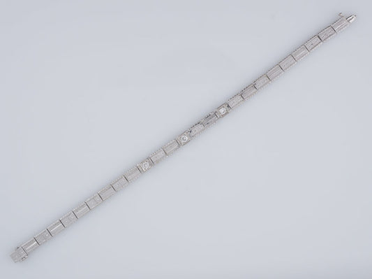 Antique Bracelet Belais Brothers Art Deco .26ct Old European Cut Diamonds in 18k White Gold