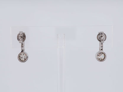 Antique Earrings Art Deco 2.37 cttw Old European Cut Diamonds in Platinum