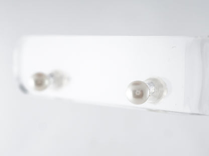 5mm Pearl Earrings in 14k White Gold