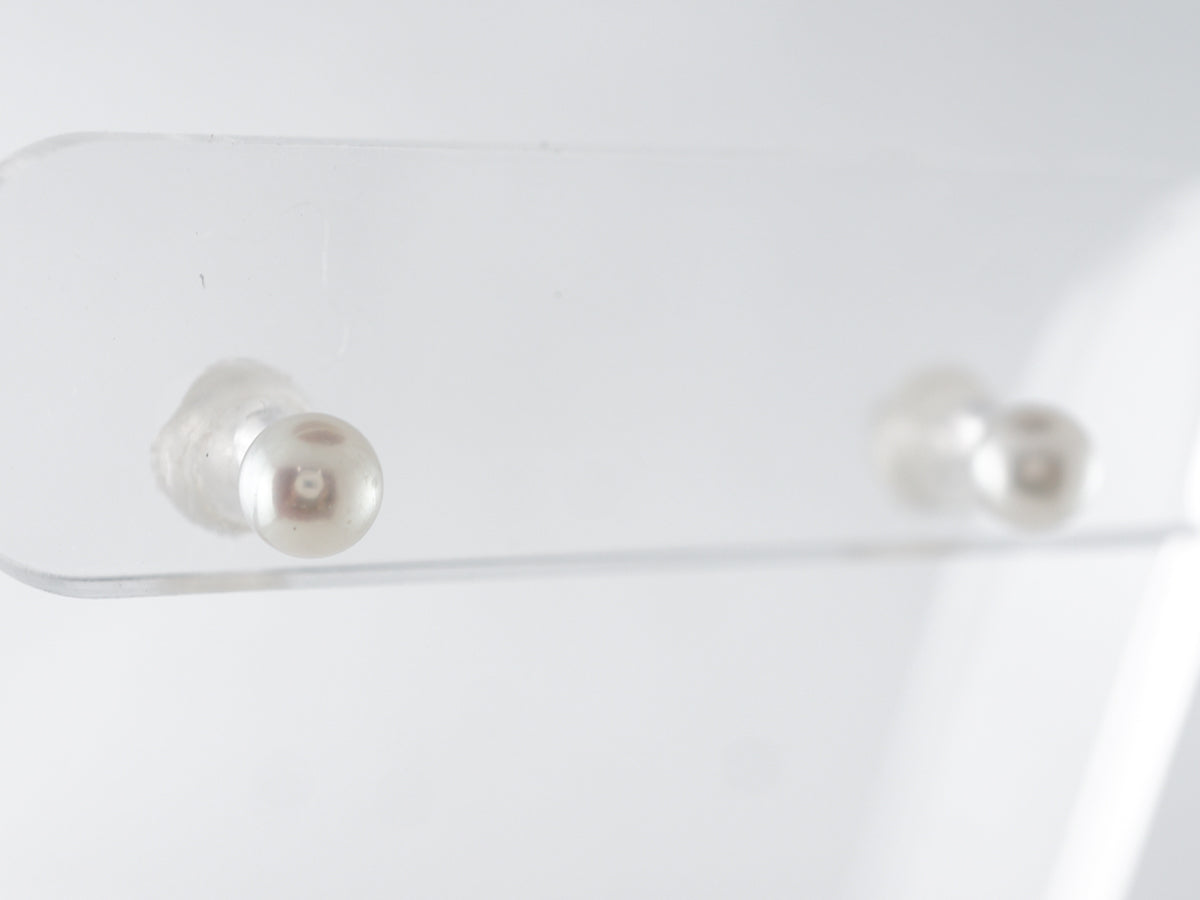 5mm Pearl Earrings in 14k White Gold