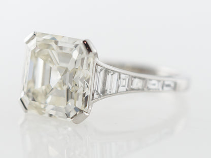 6 Carat Asscher Cut Diamond Engagement Ring in Platinum