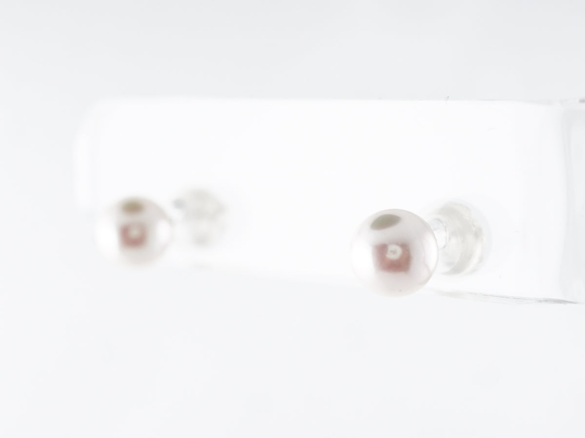 Pearl Stud Earrings in 14k White Gold
