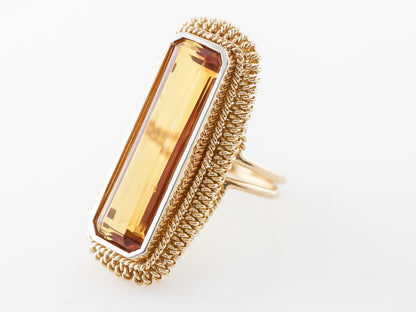 Emerald Cut Topaz Ring in 18k Yellow Gold