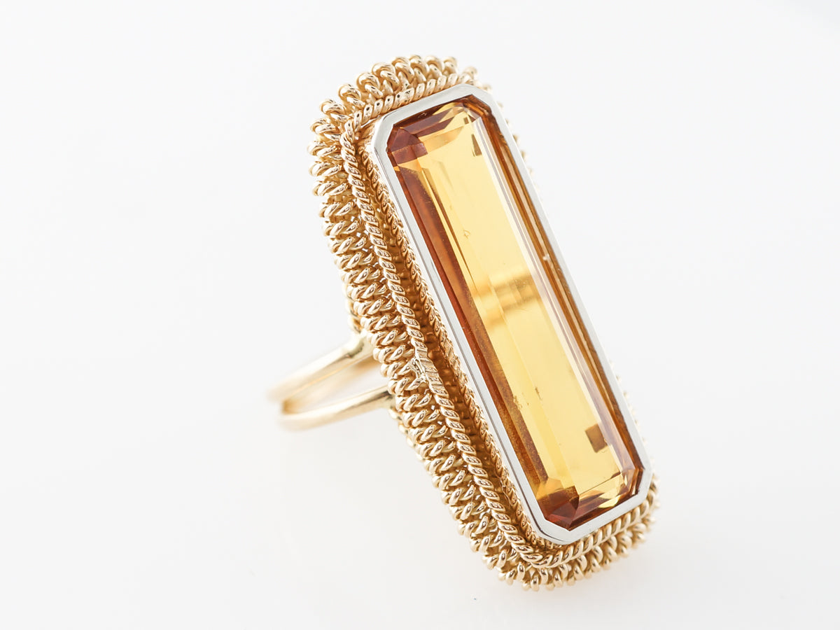 Emerald Cut Topaz Ring in 18k Yellow Gold