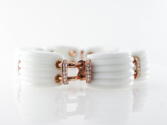 Agate & Diamond Bracelet in 14k Rose Gold