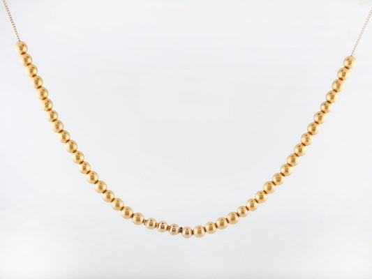 Antique Art Deco Beaded Necklace in 18k Yellow Gold