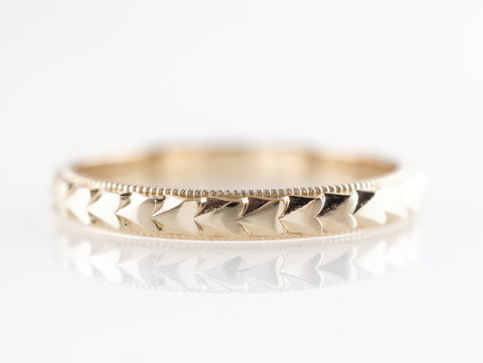 Antique Art Deco Chevron Wedding Band in 14k Yellow Gold