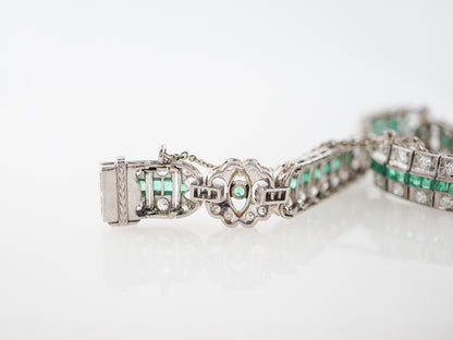 Antique Bracelet Art Deco 1.76 Transitional Cut Diamonds in Platinum