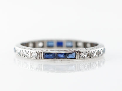 Vintage Diamond & Sapphire Eternity Band in Platinum