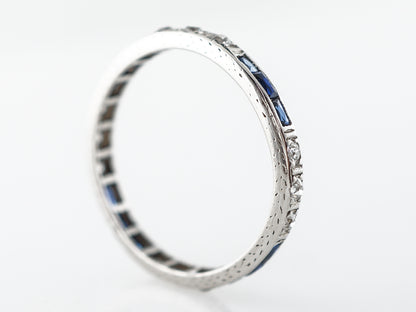 Vintage Diamond & Sapphire Eternity Band in Platinum