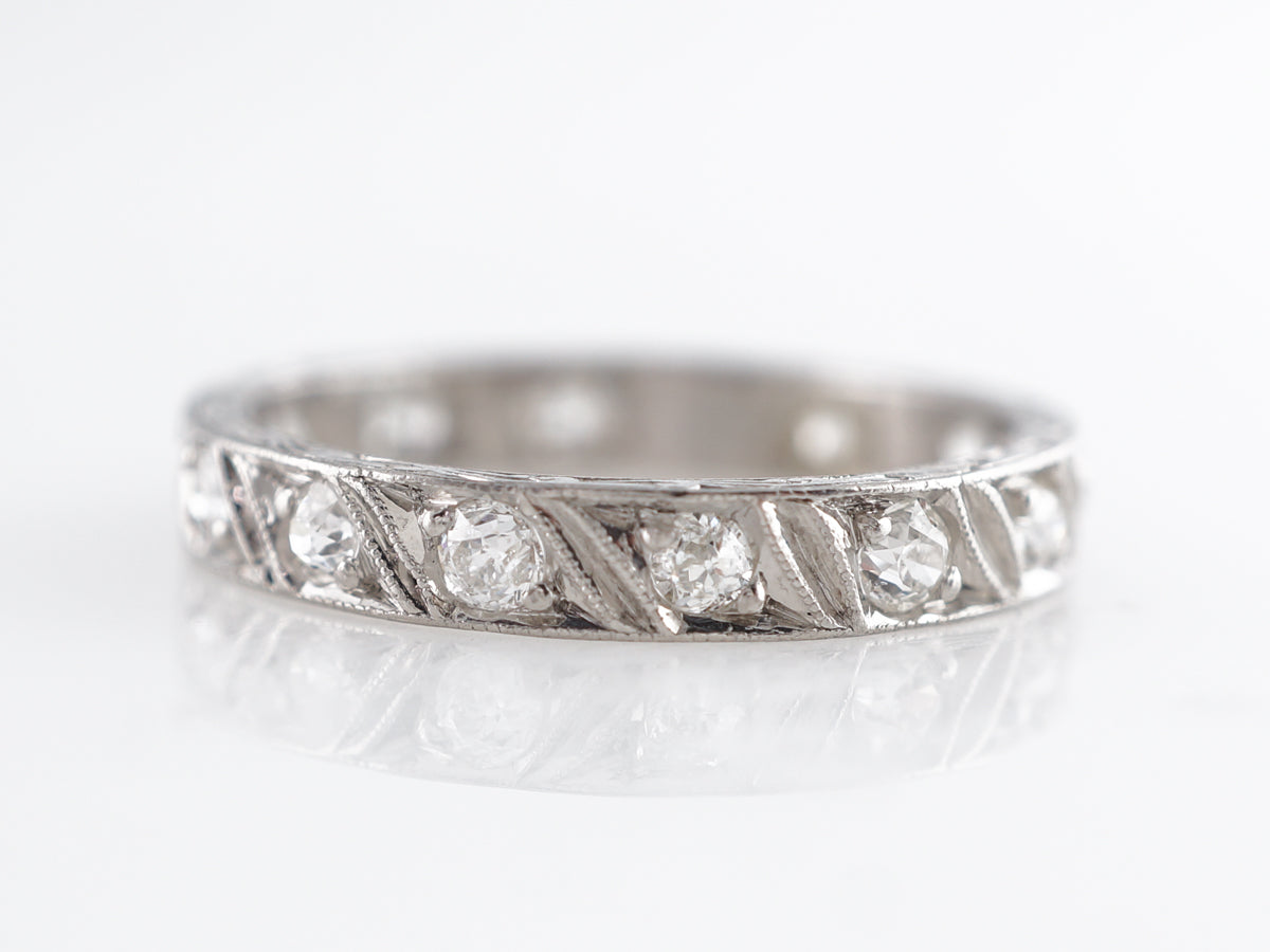 Antique Deco Eternity Band w/ Old Euro & Mine Cut Diamonds