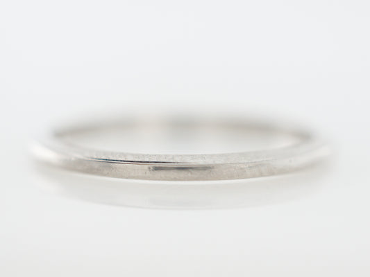 Simple Deco Wedding Band in Platinum w/ Inscription