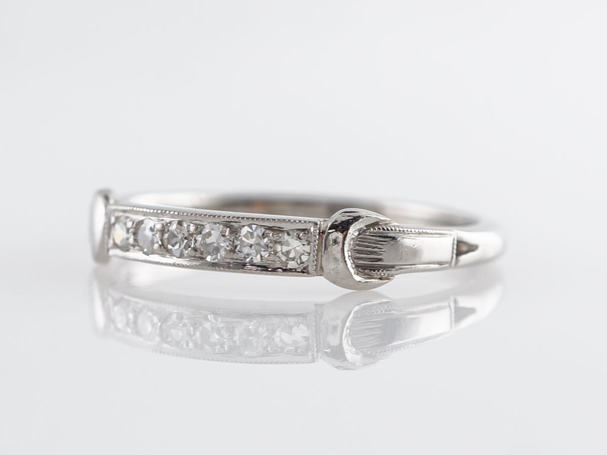 Antique Deco Diamond Wedding Band in Platinum