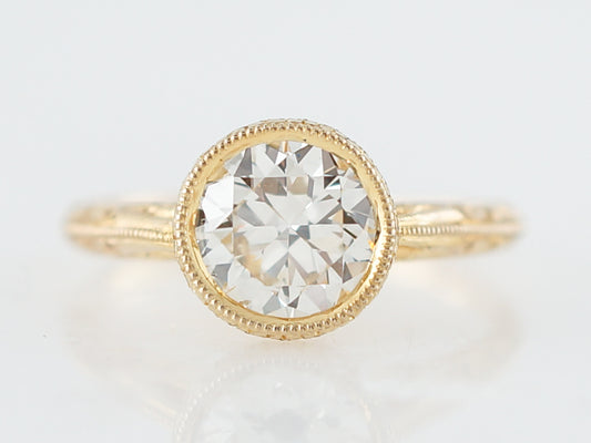 Antique Engagement Ring Art Deco 1.61 Old European Cut Diamond in 14k Yellow Gold