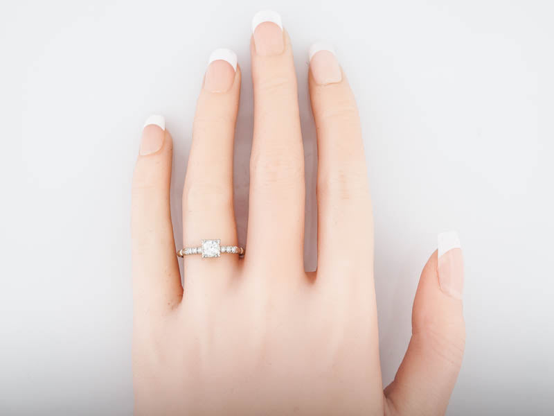 Antique Engagement Ring Art Deco .30 Round Brilliant Cut Diamond in 18k White Gold