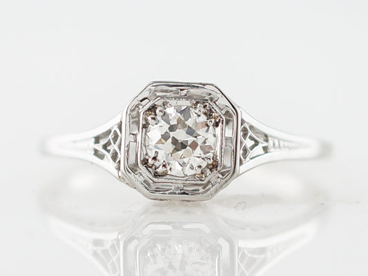 Vintage Early Art Deco Diamond Filigree Engagement Ring