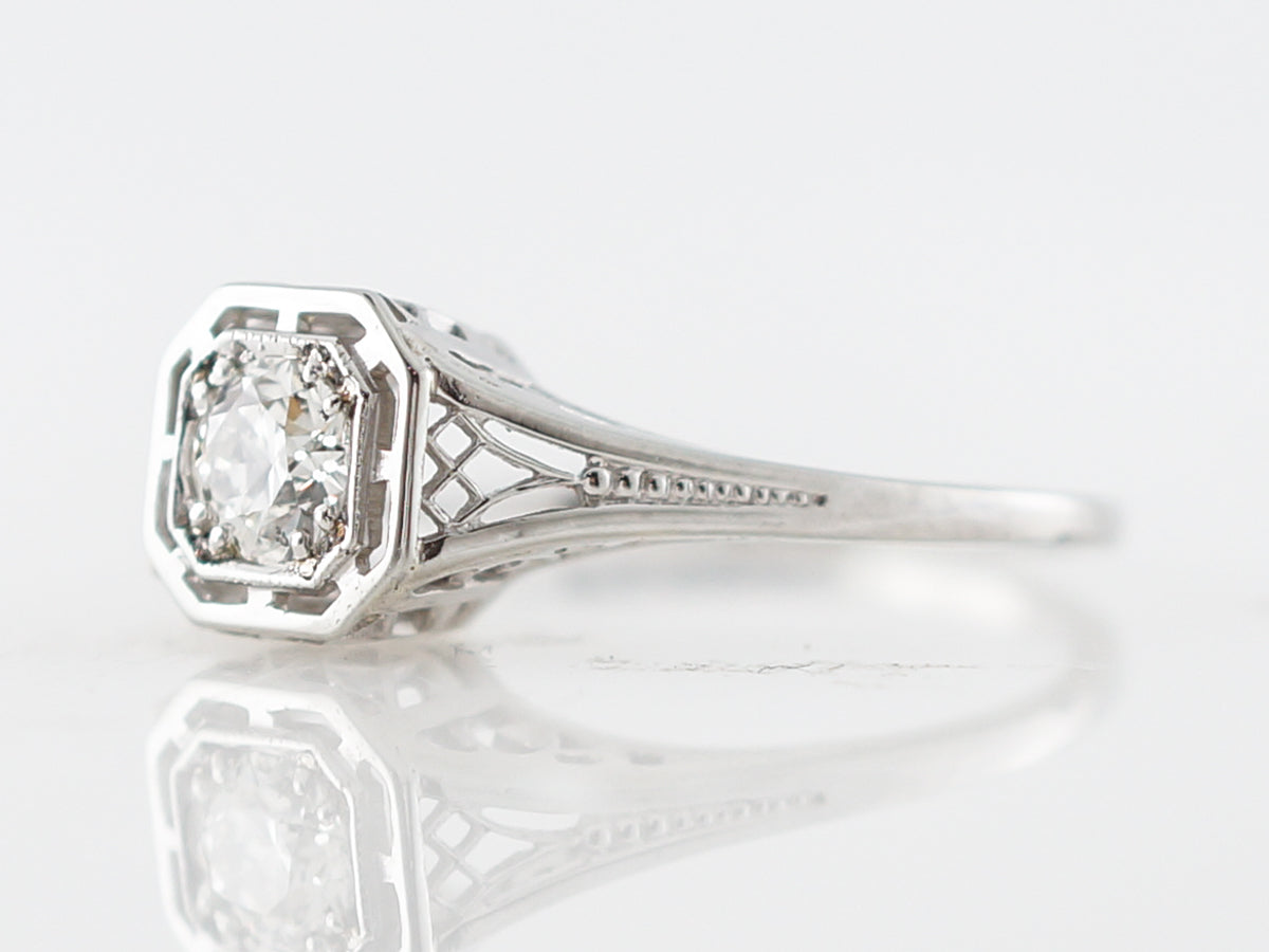 Vintage Early Art Deco Diamond Filigree Engagement Ring