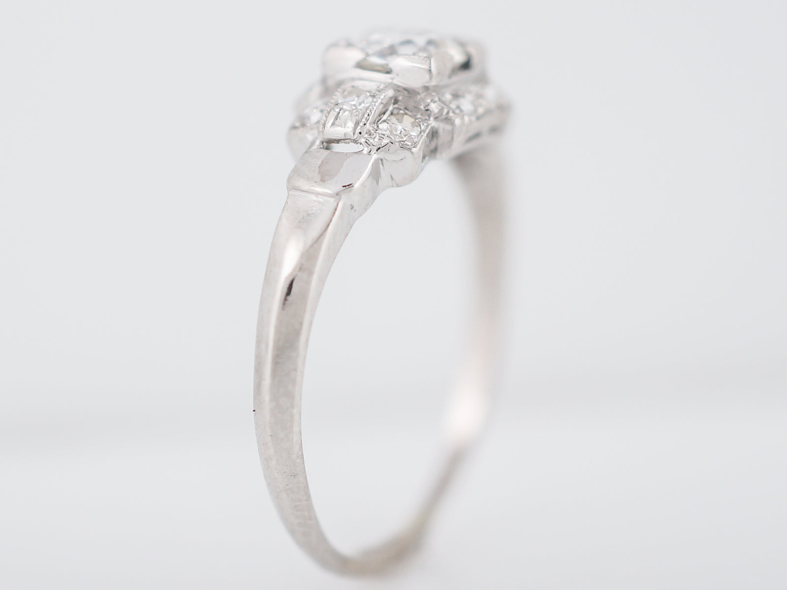 1/2 Carat Diamond Engagement Ring Art Deco Platinum