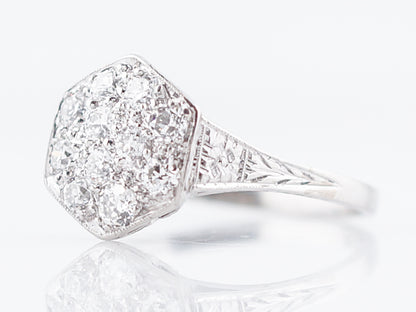 Antique Engagement Ring Art Deco .55 Old European Cut Diamonds in Platinum