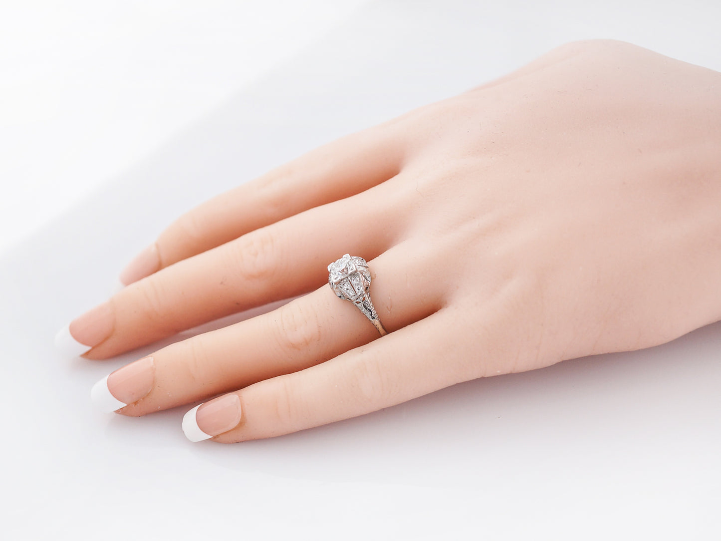 Antique Engagement Ring Art Deco .59 Old European Cut Diamond in Platinum