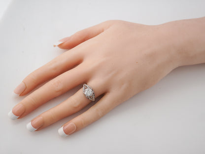 ***RTV11/23***Antique Engagement Ring Art Deco .72 Old European Cut Diamond in 18k White Gold