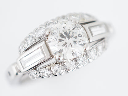 Estate Engagement Ring Late Art Deco in Platinum