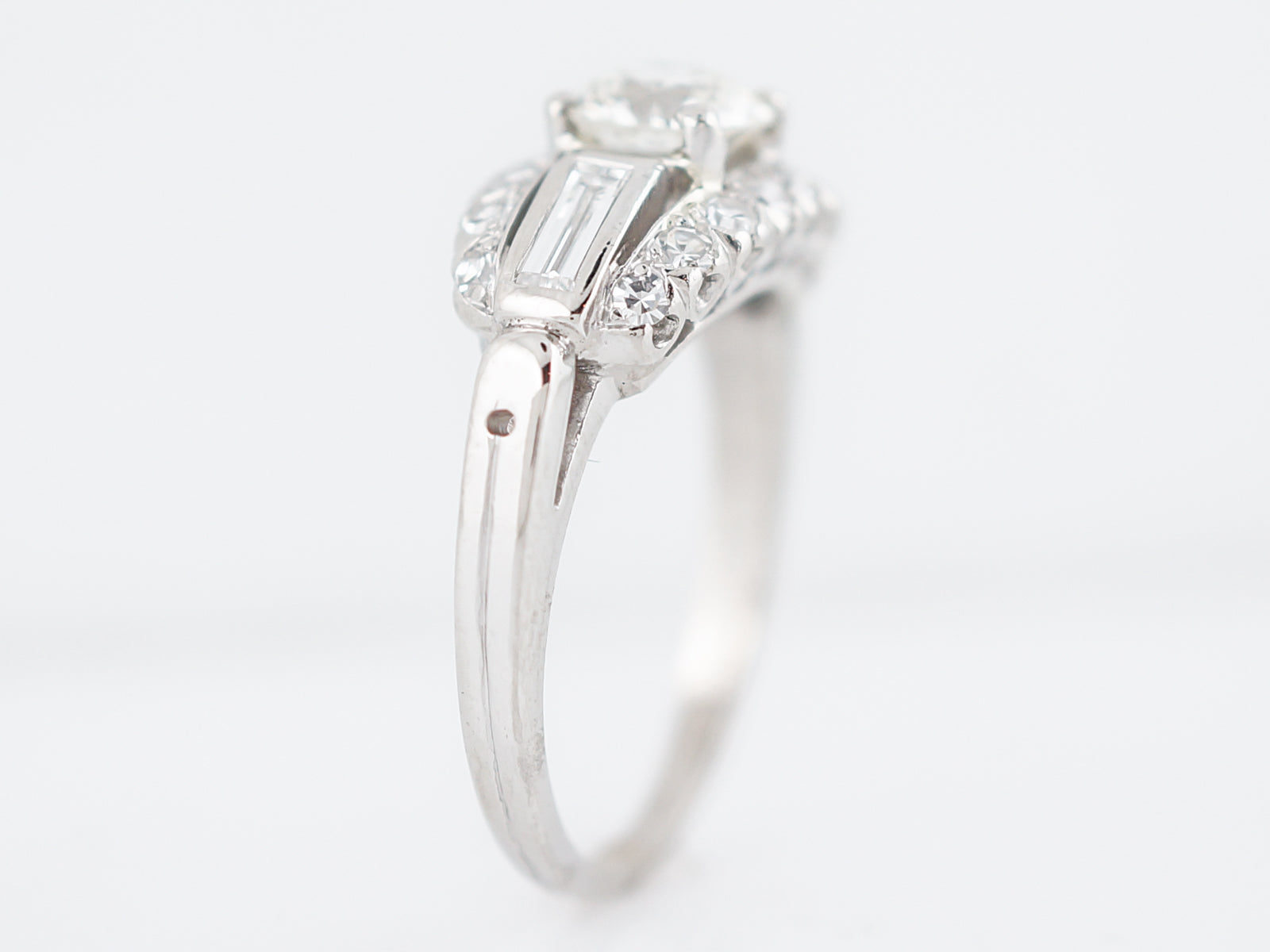 Estate Engagement Ring Late Art Deco in Platinum