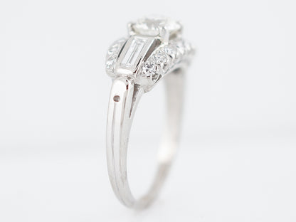 Estate Engagement Ring Late Art Deco in Platinum