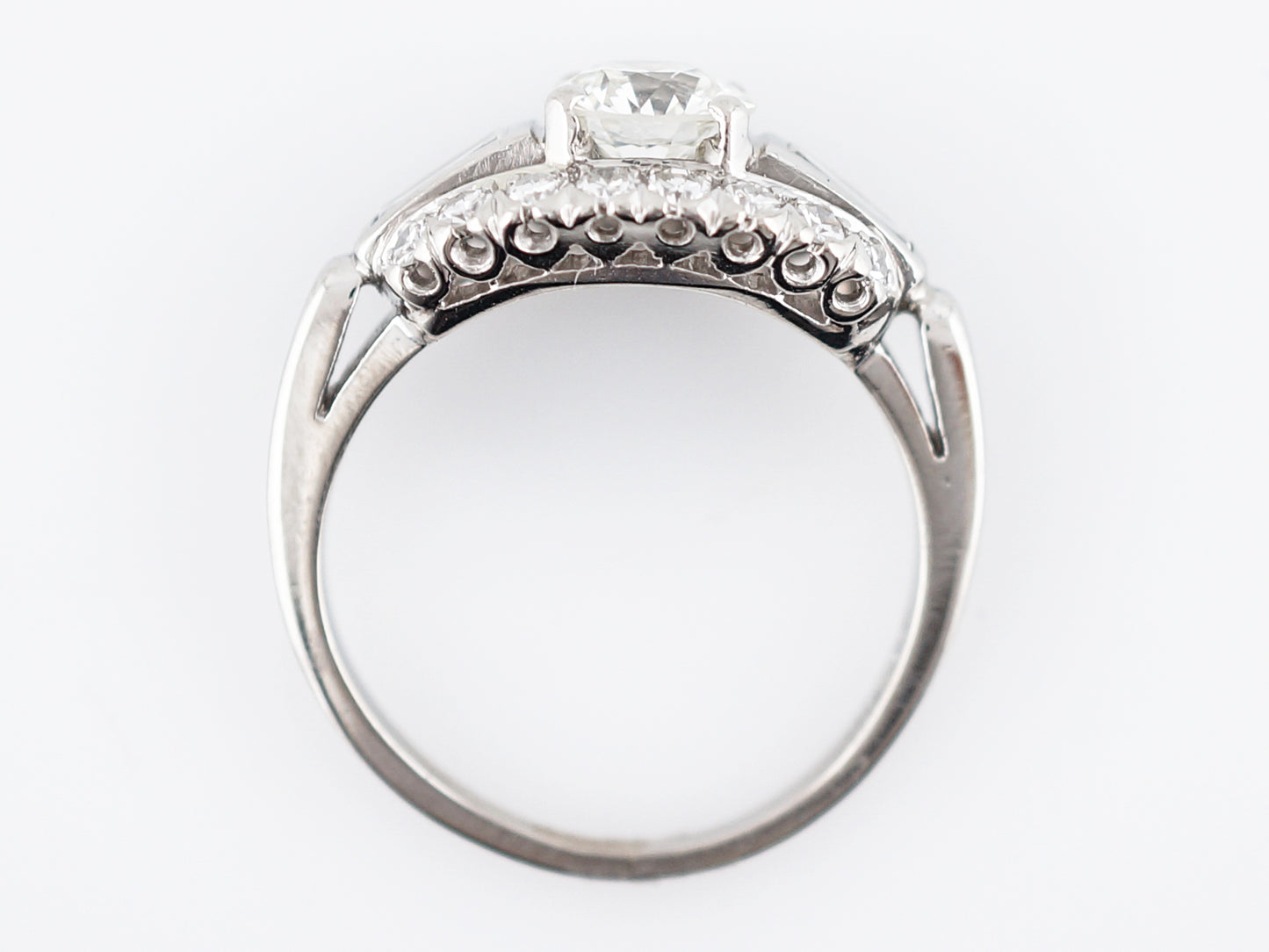 Estate Engagement Ring Late Art Deco in Platinum