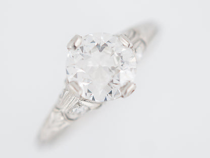 Antique Engagement Ring Art Deco GIA Certified 1.01 Old European Cut Diamond in Platinum