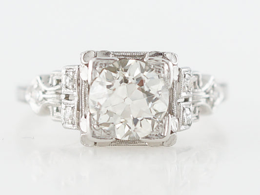 Vintage 1 Carat Old European Cut Diamond Step Ring