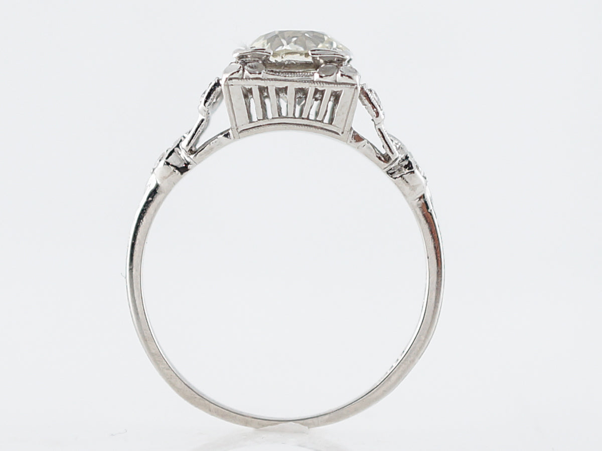 Vintage 1 Carat Old European Cut Diamond Step Ring