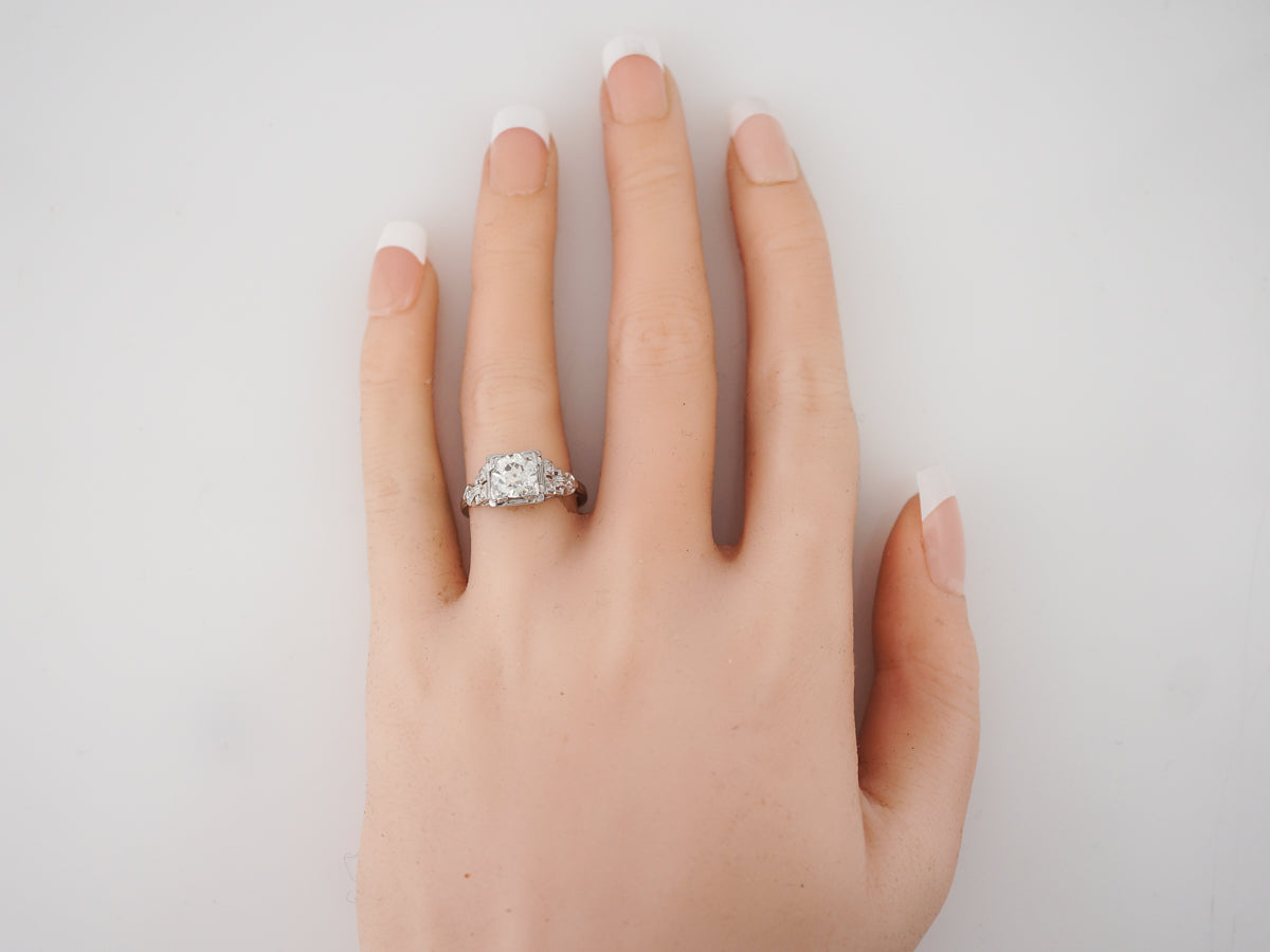 Vintage 1 Carat Old European Cut Diamond Step Ring Filigree Jewelers