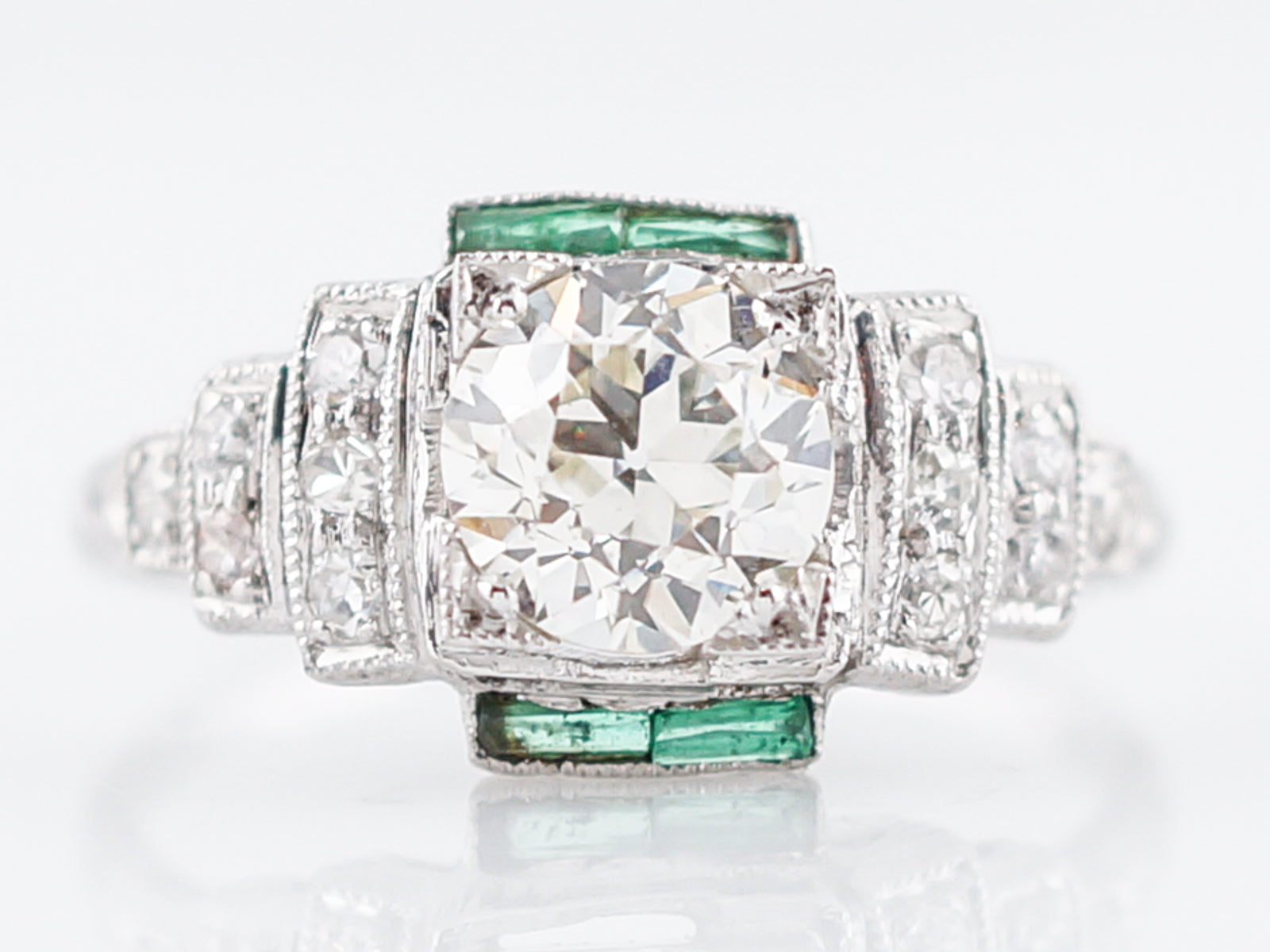 1.25 Carat Diamond Engagement Ring Art Deco Platinum