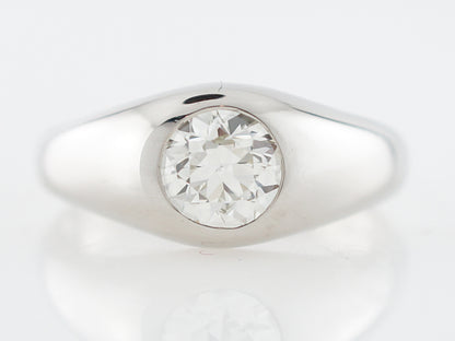 Bezel Set Vintage Art Deco Solitaire Diamond Ring in Platinum