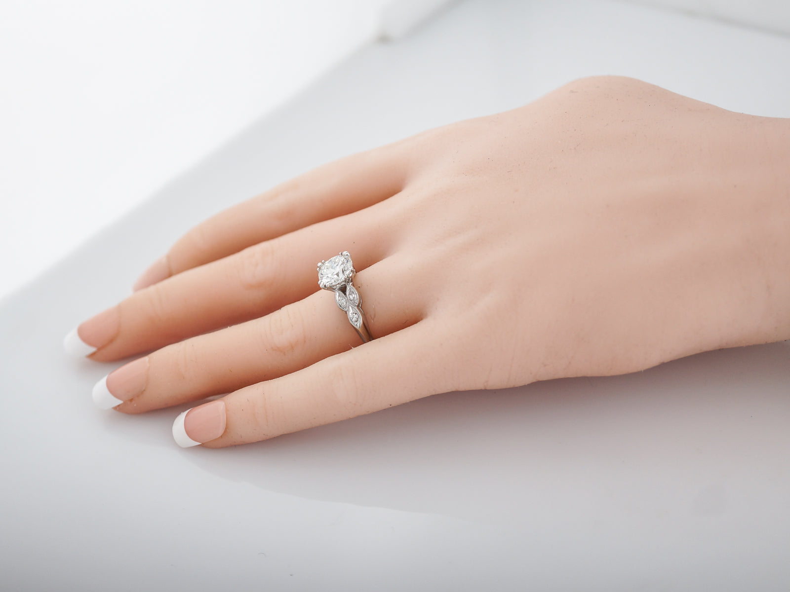 Platinum Engagement Ring Art Deco 1.5 Carat Diamond