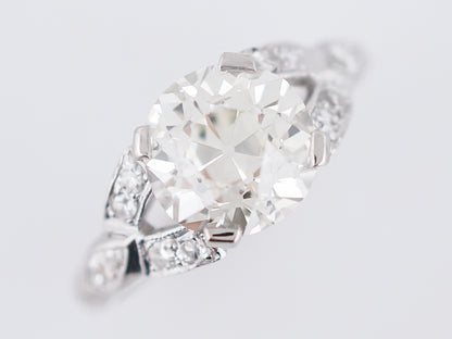 Estate Diamond Engagement Ring Art Deco 2 Carat