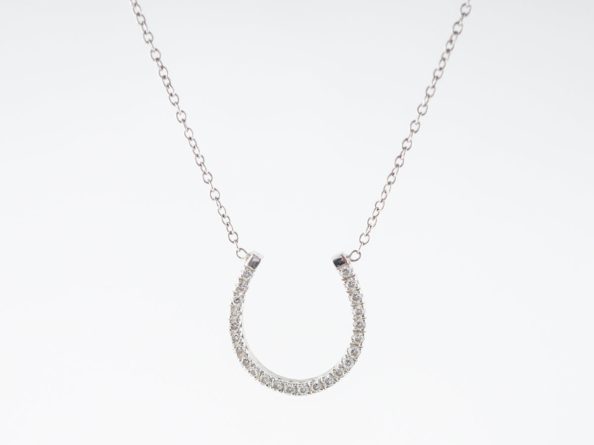 Necklace Modern .36 Round Brilliant Cut Diamonds in 14k White Gold