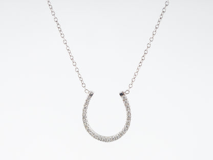 Necklace Modern .36 Round Brilliant Cut Diamonds in 14k White Gold